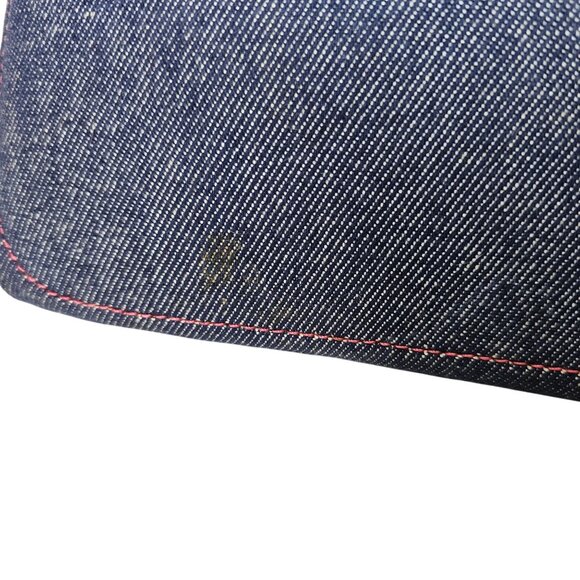 Vintage Dooney & Bourke Denim Tote Leather Trim Double Handles Eyelet - Picture 11 of 16